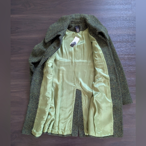 NWT Grace Elements Women's Green Herringbone Tweed Wool-blend coat Size 12 - Picture 16 of 16